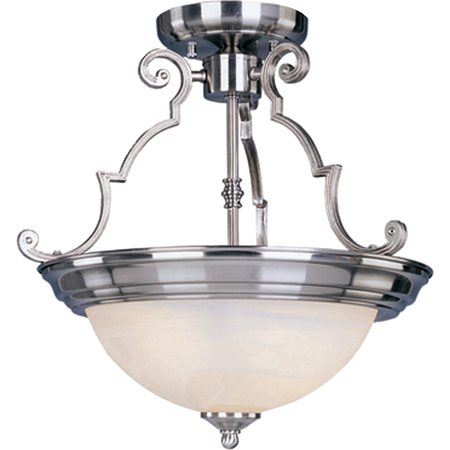 MAXIM Essentials 2-Light 14.75" Wide Satin Nickel Semi-Flush Mount Light 5843MRSN